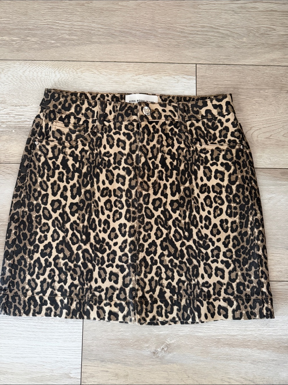 Nina Rossi Leopard Print Mini Skirt - Brown/Black